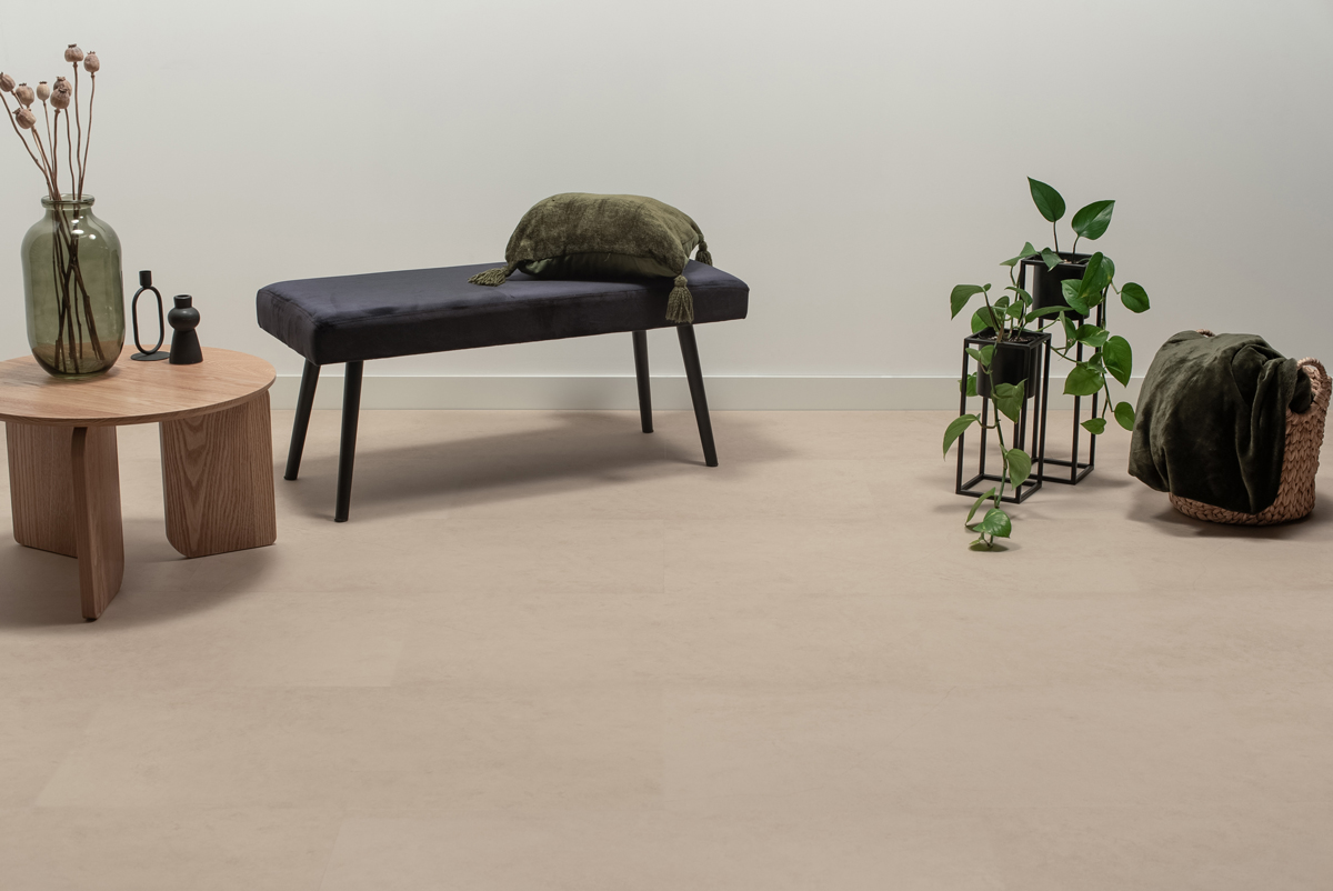 Floer Tegel Click PVC - Betonlook Beige - Afbeelding 3