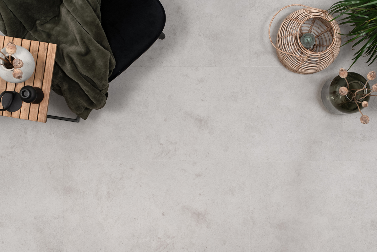 Floer Tegel Click PVC - Betonlook Lichtgrijs - Afbeelding 4