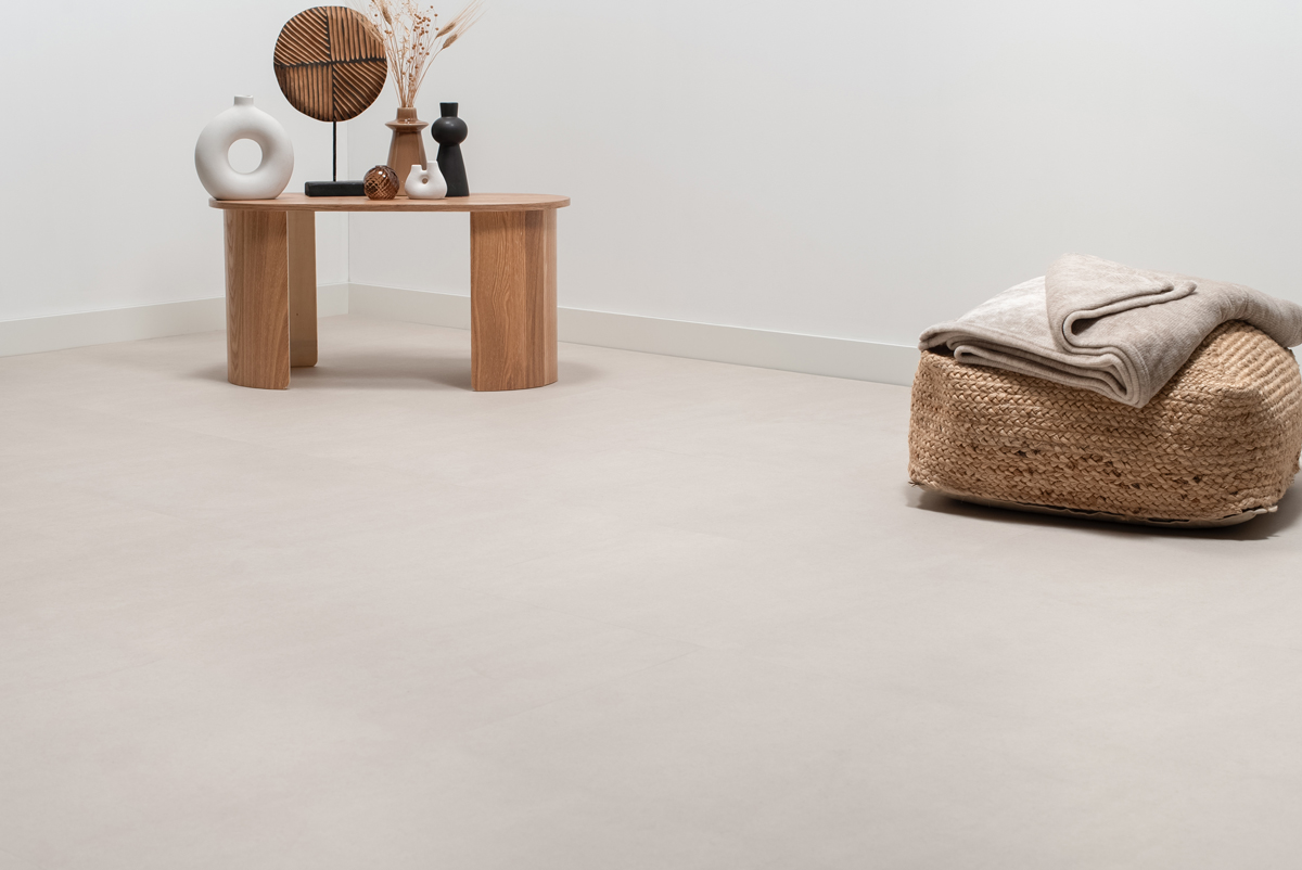 Floer Tegel Click PVC - Betonlook Zand - Afbeelding 7