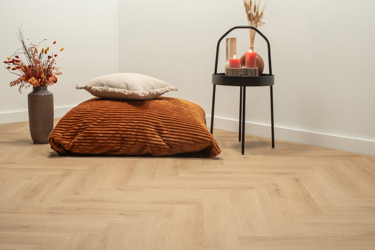 Floer Visgraat Click PVC - Natuur Eiken - Afbeelding 9